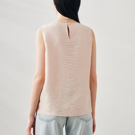 COMOBOCA Women's Textured Back Keyhole Tank Top