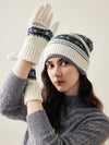 COMOBOCA 100% Cashmere Soft Knit Gloves with Nordic Design