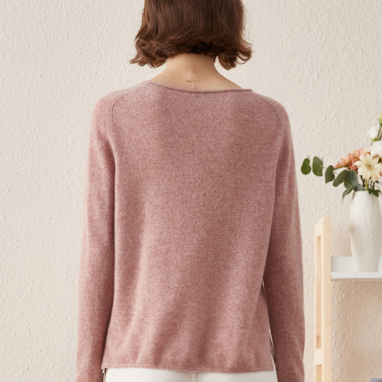 COMOBOCA 100% Cashmere Women's Loose Knit Sweater