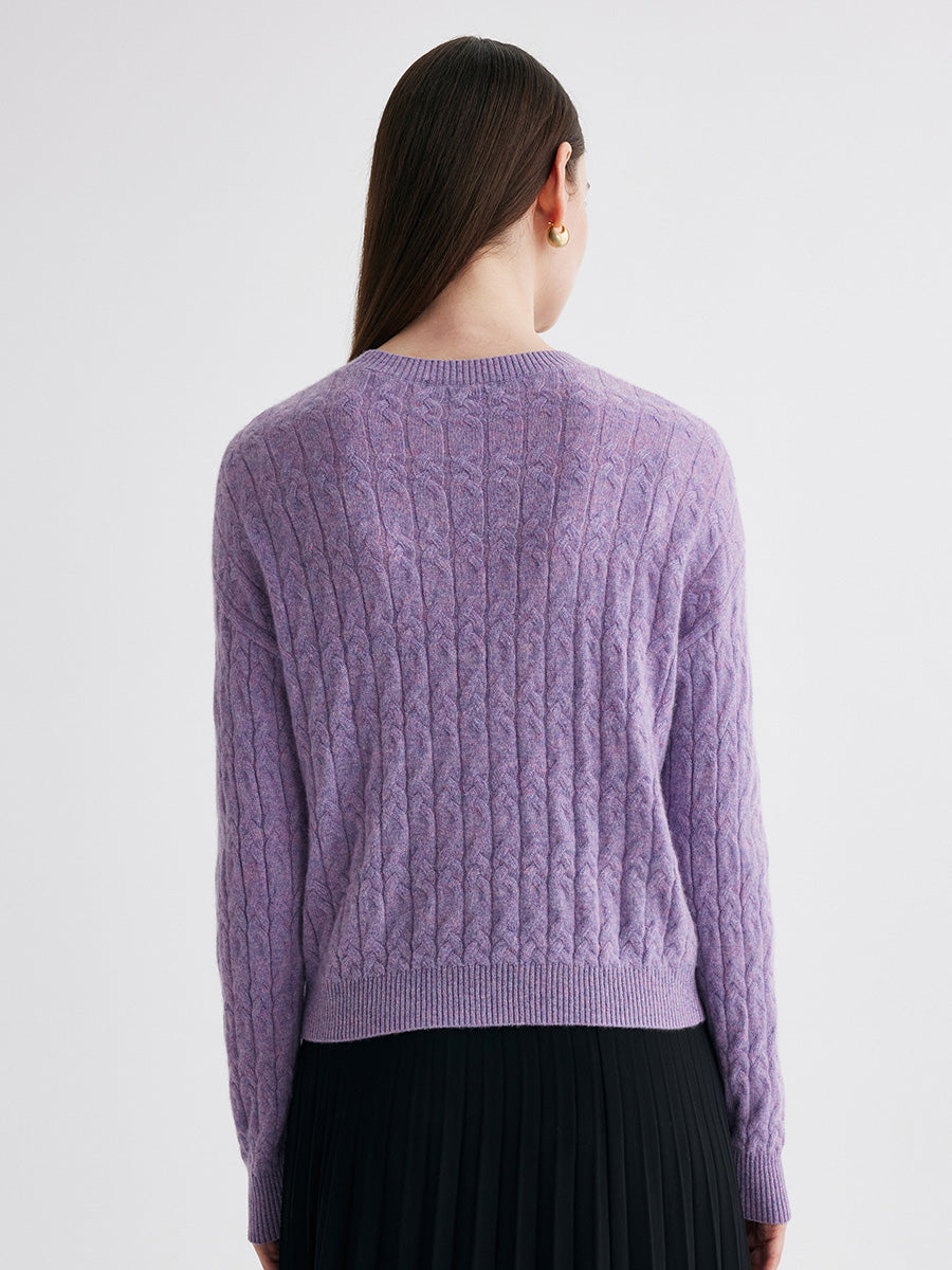COMOBOCA 100% Cashmere Women's Cable Knit Sweater