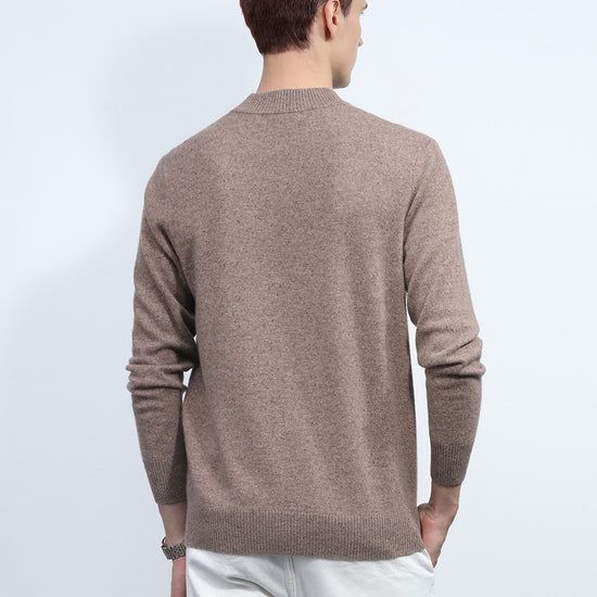 COMOBOCA 100% Cashmere Men's Mock Neck Knit Sweater
