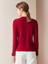 COMOBOCA 100% Cashmere Women's Sweater with Built-in Collar