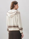 COMOBOCA 100% Wool Women's Fair Isle Knit Hoodie