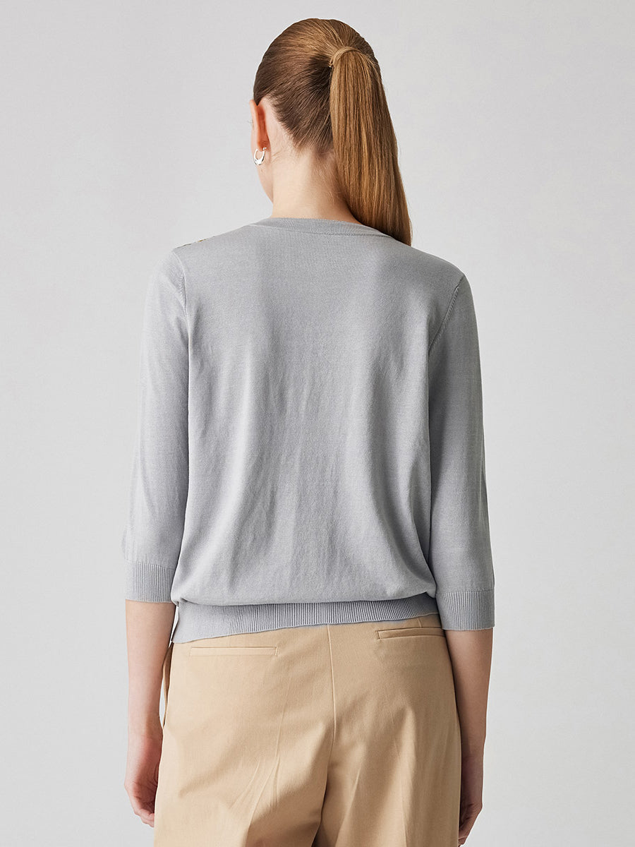 COMOBOCA Women's Floral Patterned Button-Down Cardigan