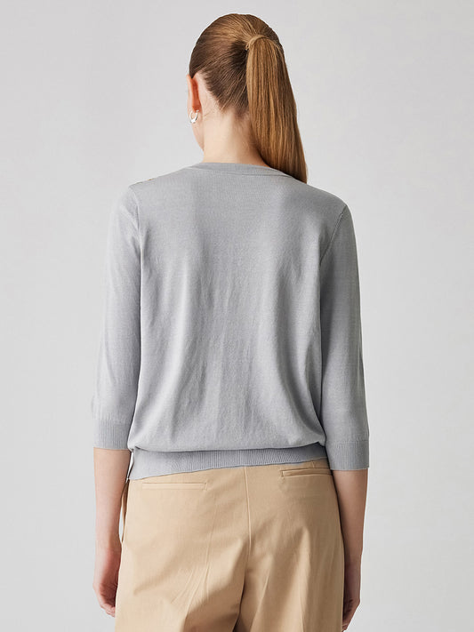 COMOBOCA Women's Floral Patterned Button-Down Cardigan