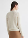 COMOBOCA 100% Cashmere Women's Cable Knit Button Front Sweater
