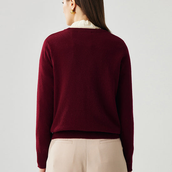 COMOBOCA 100% Cashmere Women's Round Neck Sweater