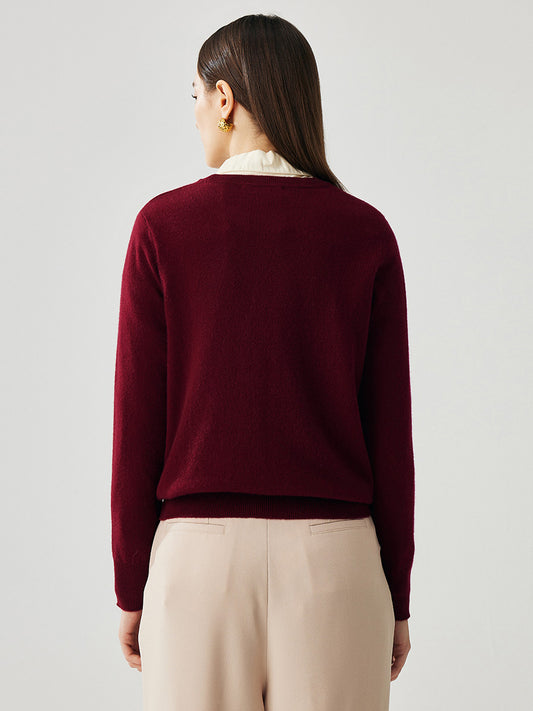 COMOBOCA 100% Cashmere Women's Round Neck Sweater