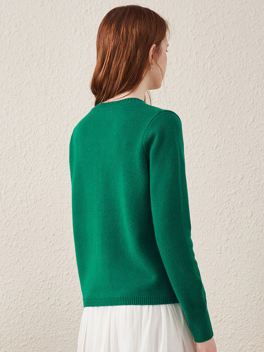 COMOBOCA 100% Wool Women's Cardigan Sweater