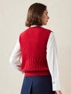 COMOBOCA 100% Cashmere Women's Knitted Sleeveless Sweater Vest