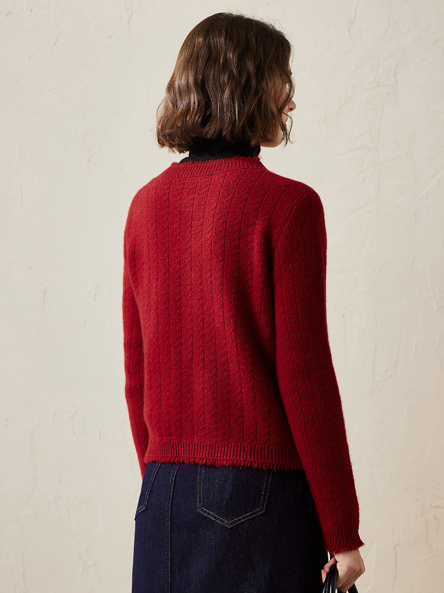 COMOBOCA 100% Cashmere Women's Knit Button Down Cardigan