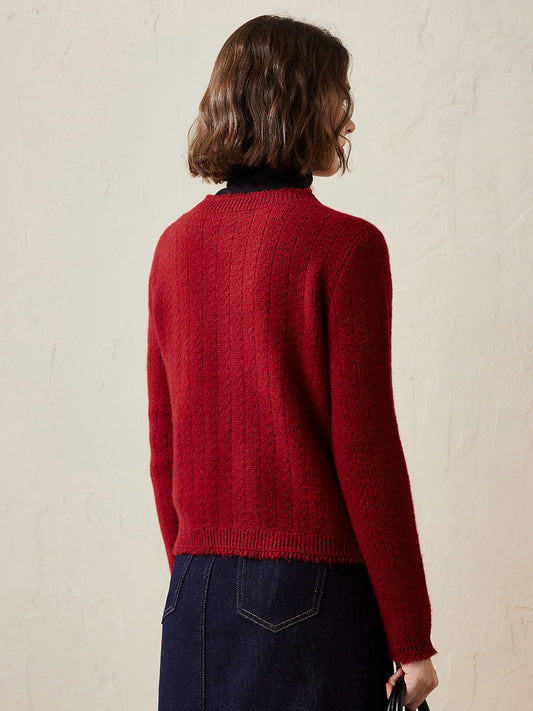 COMOBOCA 100% Cashmere Women's Knit Button Down Cardigan