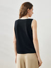 COMOBOCA Women's V-Neck Contrast Trim Tank Top