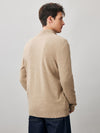 COMOBOCA 100% Cashmere Men's Half Zip Mock Neck Sweater