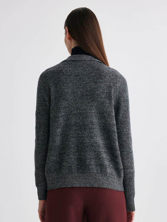 COMOBOCA 100% Cashmere Women's Shawl Collar Button Up Knit Cardigan