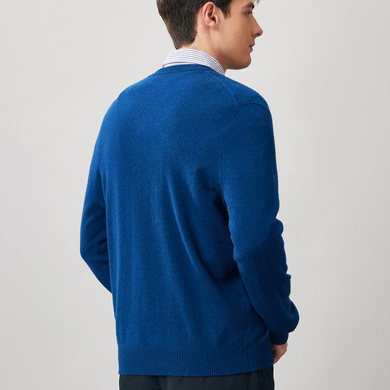 COMOBOCA 100% Cashmere Men's V-Neck Sweater