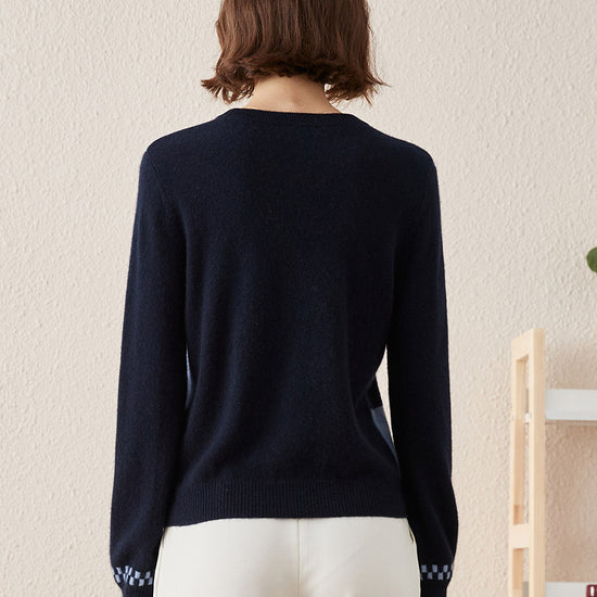 COMOBOCA 100% Cashmere Women's Round Neck Knit Sweater