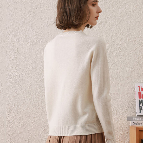 COMOBOCA 100% Wool Women's All-Match Mock Neck Sweater