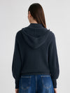COMOBOCA 100% Cashmere Women's Ribbed Knit Hoodie