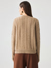 COMOBOCA 100% Cashmere Women's Chunky Cable Knit Sweater