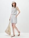 Women's Mock Neck Mulberry Silk Blend Vintage Sleeveless Vest