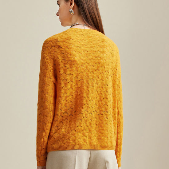 COMOBOCA 100% Cashmere Women's Cable Knit Sweater