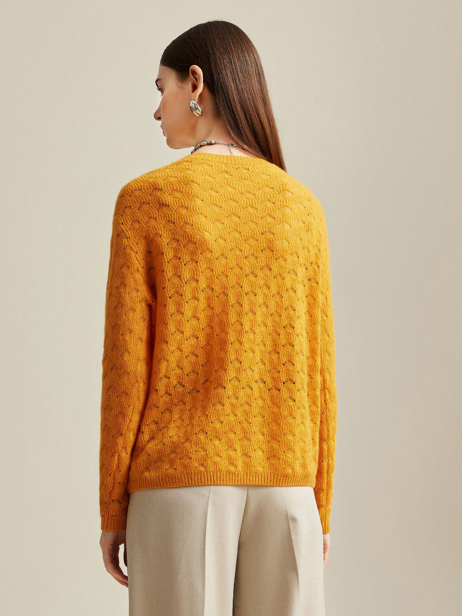 COMOBOCA 100% Cashmere Women's Cable Knit Sweater