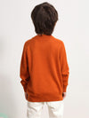 COMOBOCA 100% Wool Kids' Round Neck Plain 100% Sweater