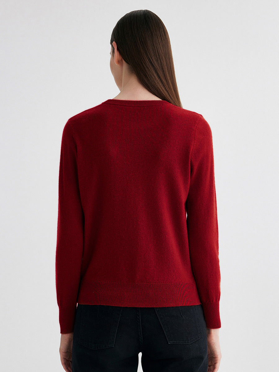 COMOBOCA 100% Cashmere Women's Round Neck Sweater
