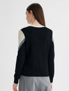 COMOBOCA 100% Cashmere Women's Color Block Cable Knit Sweater