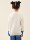 COMOBOCA 100% Wool Kids' Color Contrast Cuff Button Up Cardigan