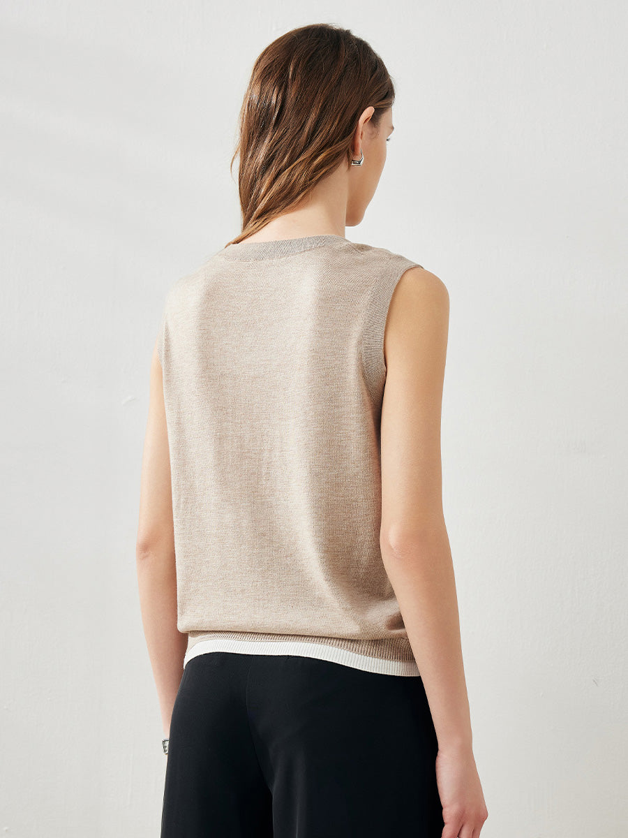 COMOBOCA Women's Faux Layered Look Tank Top