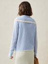 COMOBOCA 100% Cashmere Women's Sailor Collar Knit Cardigan