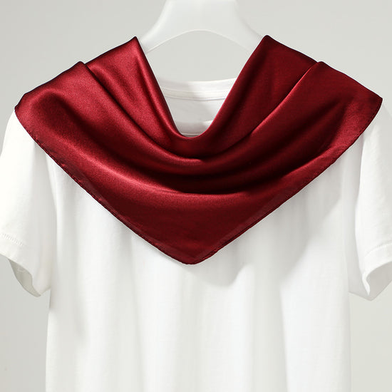 COMOBOCA Deep Red 100% Mulberry Silk Women's Versatile Scarf