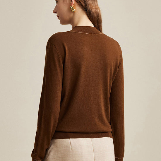 COMOBOCA 100% Wool Worsted Women's Elegant Sweater