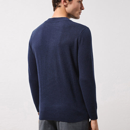 COMOBOCA 100% Cashmere Men's Mock Neck Knit Sweater