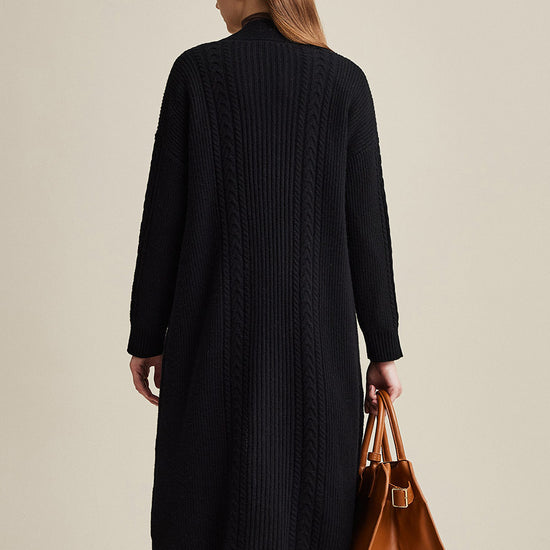 COMOBOCA 100% Wool Women's Cardigan Long Knit Coats with Pockets