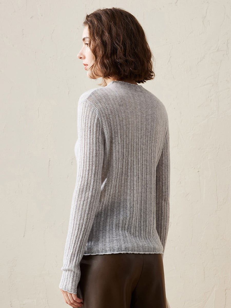 COMOBOCA Women's Ribbed Mock Neck Knit Sweater