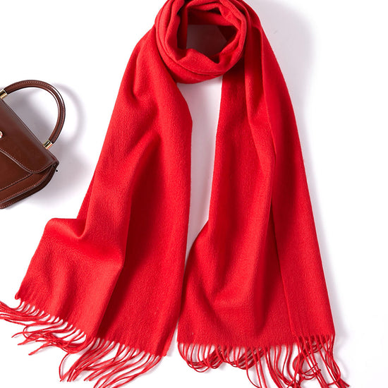 COMOBOCA 100% Wool Fringe Versatile Scarf