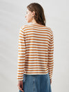 COMOBOCA Women's Striped Long Sleeve V-Neck T-Shirt