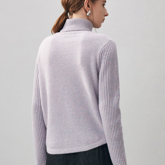 COMOBOCA 100% Cashmere Women's Turtleneck Knit Sweater