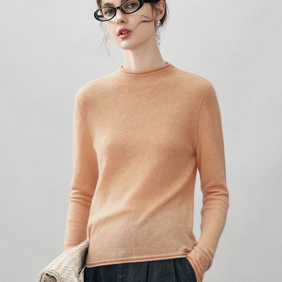 COMOBOCA 100% Cashmere Women's Round Neck Knit sweater