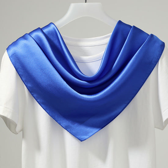 COMOBOCA Blue 100% Mulberry Silk Women's Versatile Scarf