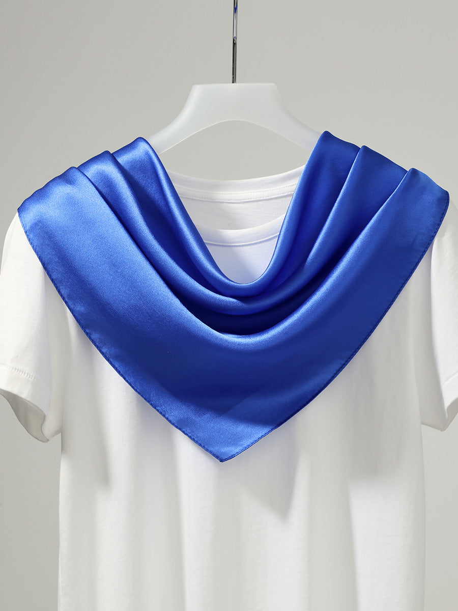 COMOBOCA Blue 100% Mulberry Silk Women's Versatile Scarf