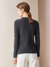 COMOBOCA 100% Cashmere Women's Sweater with Built-in Collar