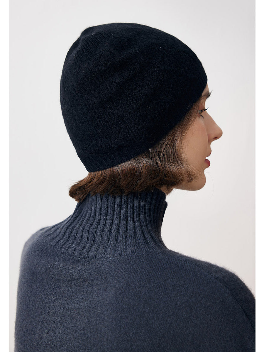 COMOBOCA 100% Cashmere Luxurious Knit Beanie