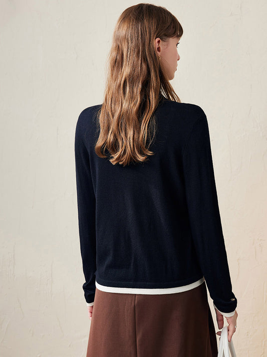 COMOBOCA 100% Wool Women's Lightweight Turtleneck Sweater