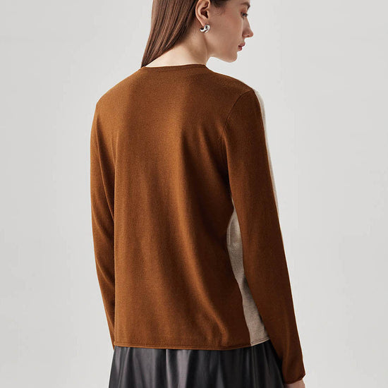 COMOBOCA Women's Reversible Color-Blocked Knit Sweater