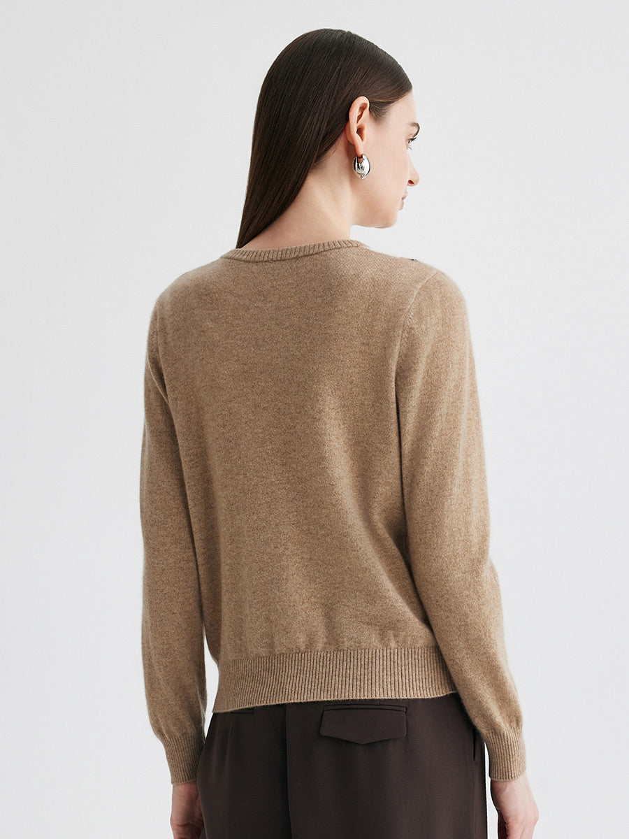 COMOBOCA 100% Cashmere Women's Argyle Pattern Cardigan