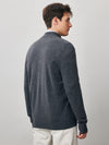 COMOBOCA 100% Cashmere Men's Full Zip Mock Neck Knit Cardigan